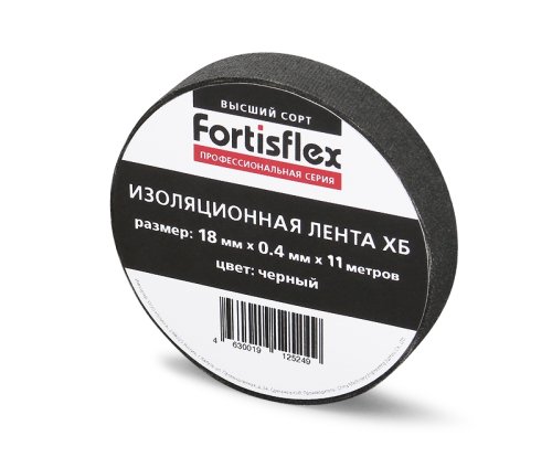 Изолента Fortisflex ХБ 18х0.4х11 черная 71242 фото Изолента Fortisflex ХБ 18х0.4х11 черная 71242 картинка